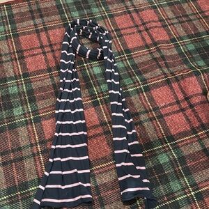 Women’s Brandy Melville Navy and Pink T-Shirt Material Lightweight Scarf